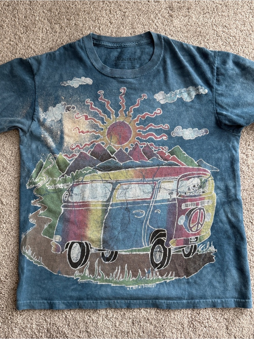 Vintage The Mountain Peace VW bus Grateful Dead like Tie Dye Graphic T Shirt Sm